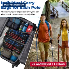 4 Pcs Trekking Poles Set, Collapsible Aluminum Hiking Poles, Adjustable Folding