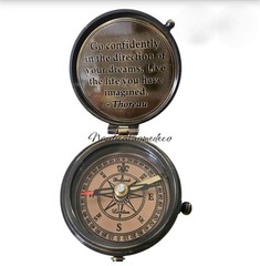 Custom Engraved Working Brass Compass-Personalized Gift Unique Gift for Couples