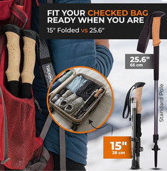 Trekology Trek-Z Folding Adjustable Hiking & Trekking Poles 100-120cm NEW