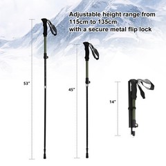Ultralight Hiking Pole – Portable Collapsible Outdoor Trekking Pole Plain Des…