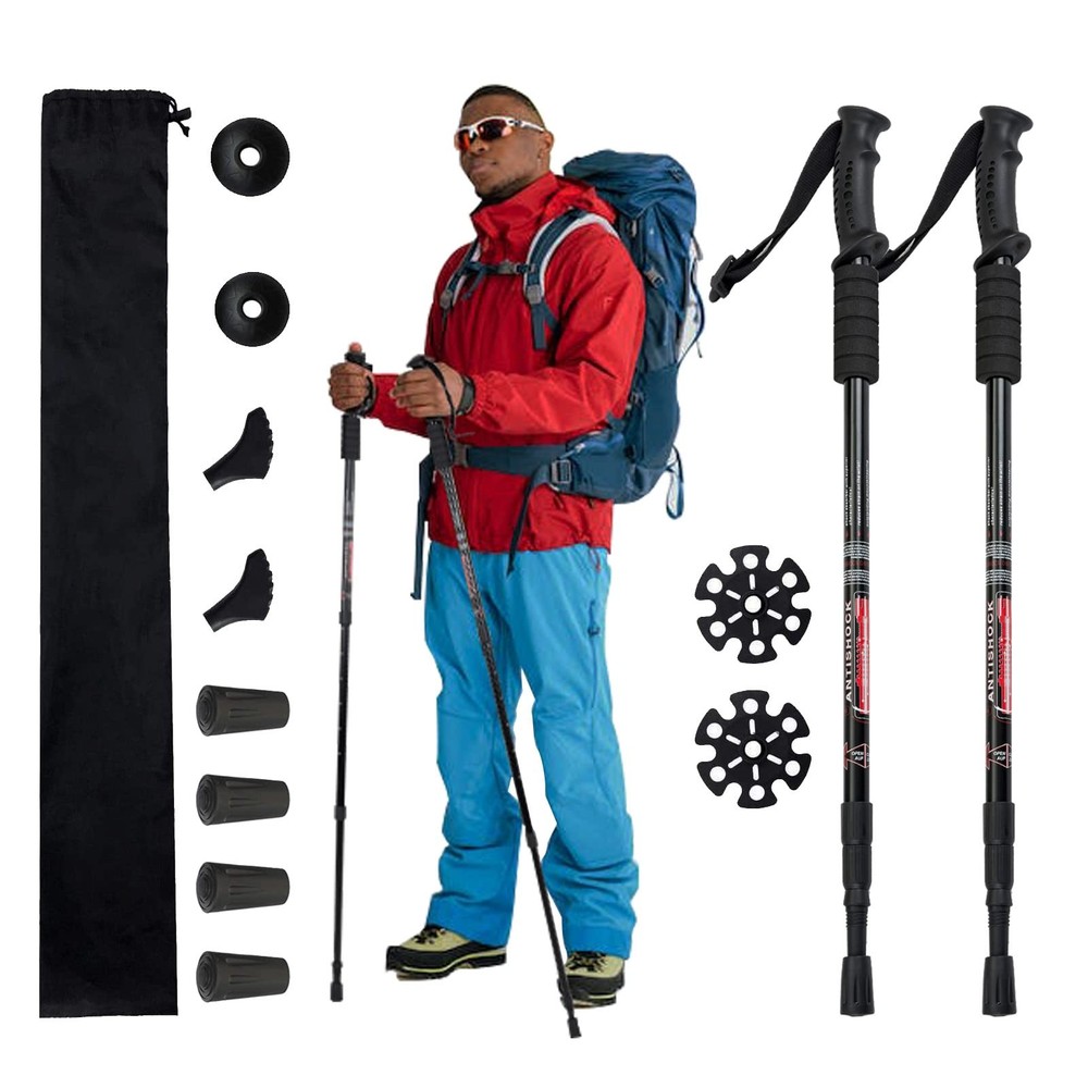 Trekking Poles Shock Absorbing Adjustable Hiking or Walking Sticks for Hiking…