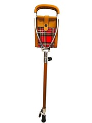 Hunting Stick outdoor Walking Stick with Leather Seat Chair Camping Fish Stool