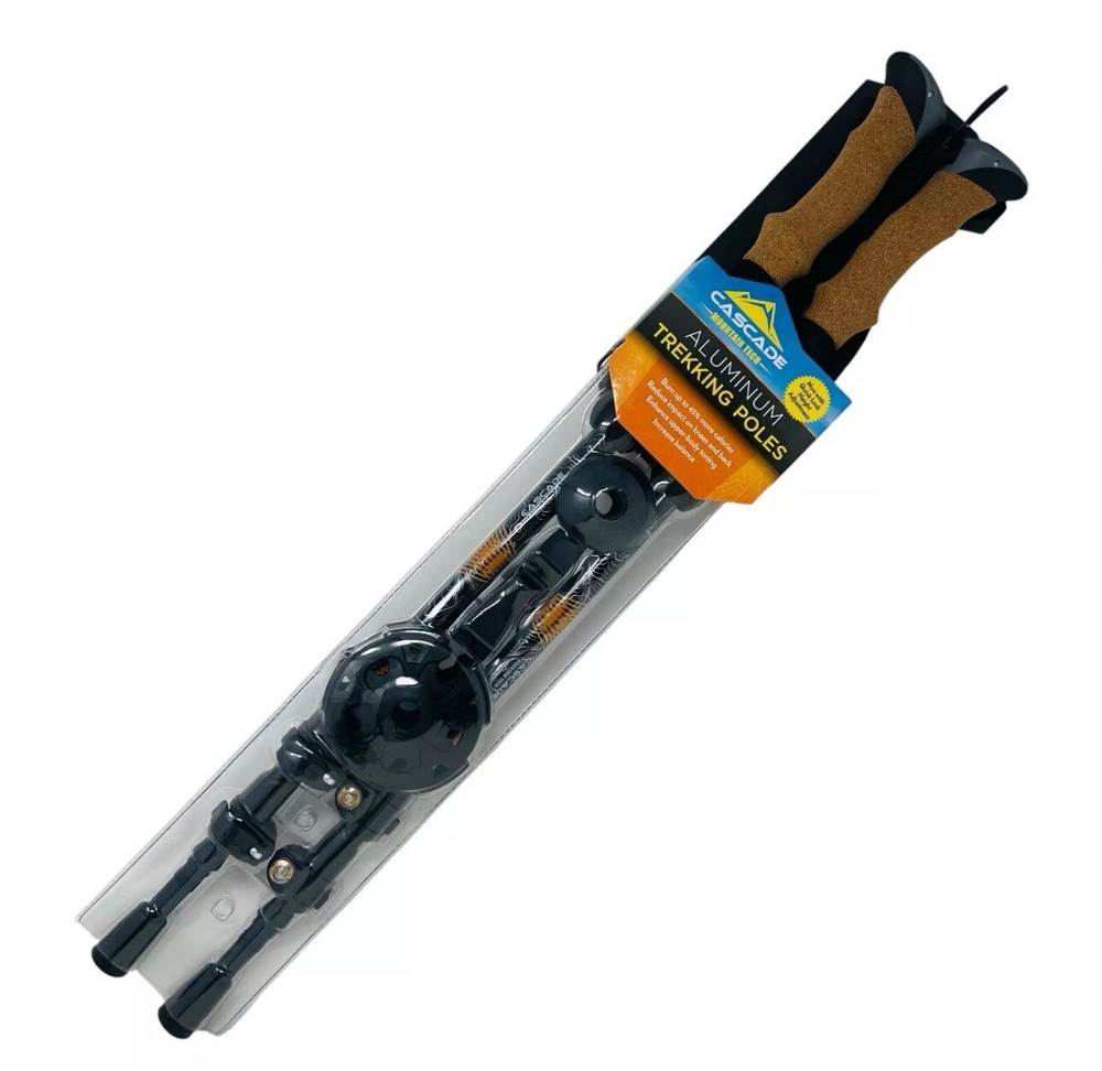 CASCADE Mountain Tech Trekking Aluminum Adjustable Poles Hiking Walking NEW