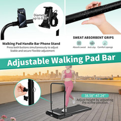 Adjustable 25″ Wide Handle Bar for Walking Pad with Phone Holder & Stability Fee