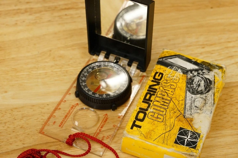 Vintage Camping Map Tool Touring Compass West Germany in Original Box
