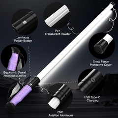 LED Illuminated Hard Hiking Poles, Lighting Tools and Warning Functions, USB …