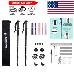 Collapsible Hiking Trekking Poles 2 Pack – Lightweight & Anti-Shock for All