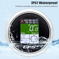 GPS Speedometer 85mm 3-3/8″ Digital Boat GPS Speedometer Gauge Waterproof Black