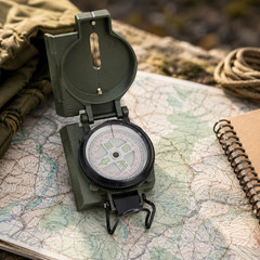Mil-Tec Ranger Metal Compass Hiking Camping Outdoor Navigation Tool OD Green