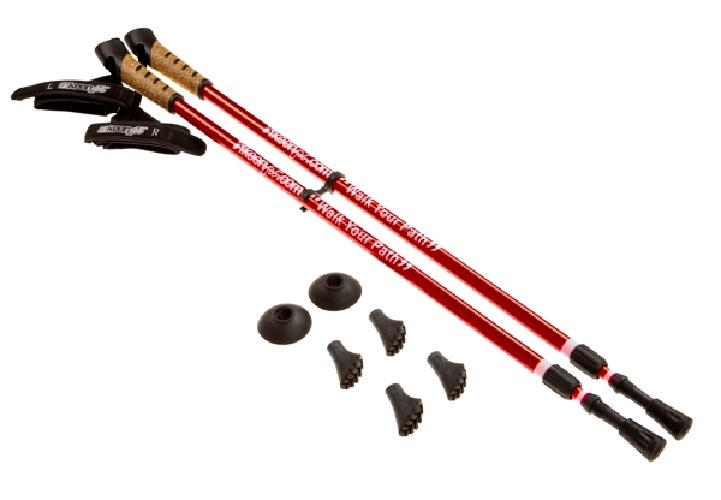 New Keenfit RED 2-Piece Fitness Exercise Assisting Walking Poles