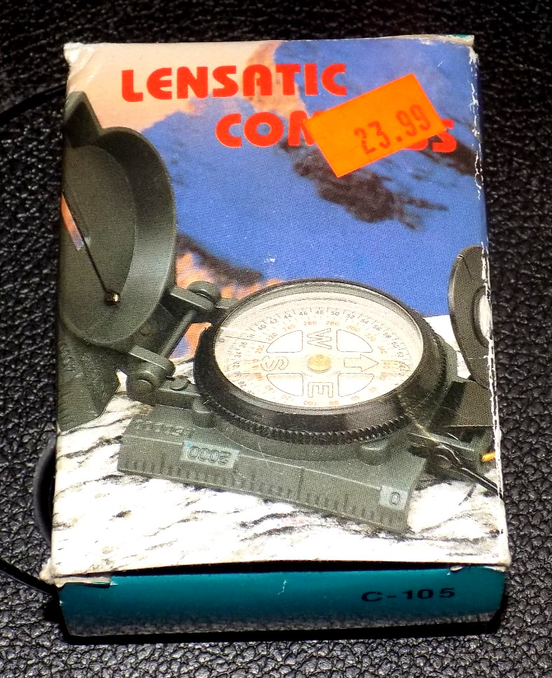 Lensatic Military Style Sighting Compass Hike Camping Navigation KUKU Taiwan NEW
