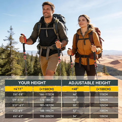 Collapsible Trekking Poles for Hiking – Carbon Fiber Folding Hiking Poles, Teles