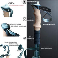 Trekking Pole Camera Mount, Foldable Trekking Poles for Women Men Seniors, 10M R
