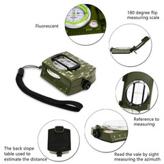 Military Compass And Fire Starter Af4580/381 Lensatic Sighting Survival Kitwater