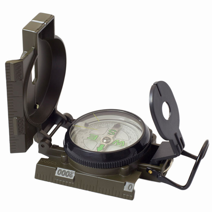 military style lensatic liquid filled compass dark green metal Humvee army