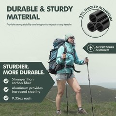 Nordic Walking Stick, TP1 Hiking Poles Retractable Lightweight 7075 Aluminum,…
