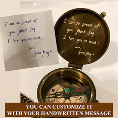 Personalized Photo Engraved Compass, Custom Husband Gift, Copper Anniversary Kee