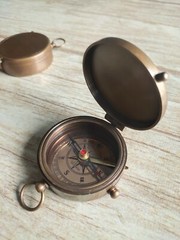 Brass Compass Engraved with Let Your Heart be Your Compass Quote, Gift Compasses