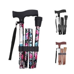 Folding Cane, 5-Level Adjustable Height, Walking Stick Lightweight Floral