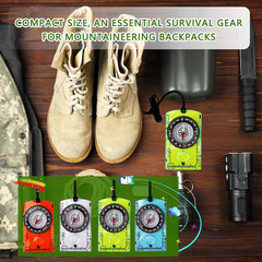16 Pcs Orienteering Compass Acrylic Hiking Compass with Rope for Navigation