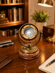 Vintage Brass Gimbal Compass in Binnacle Antique Finish Nautical Ship Décor