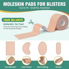 Moleskin Tape – 2in x 16ft – Blister Prevention Tape Mole 2In x 16Ft (1 Roll)