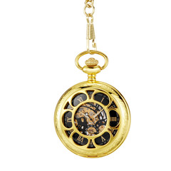 Retro Mechanical Pocket Watch Luminous Petals Textured Flip Cover
