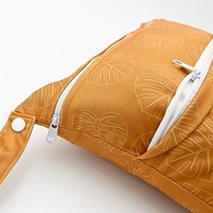 Wet Dry Bag Waterproof Reusable Wet Bag for Swimsuit, Travel, yellow leaf