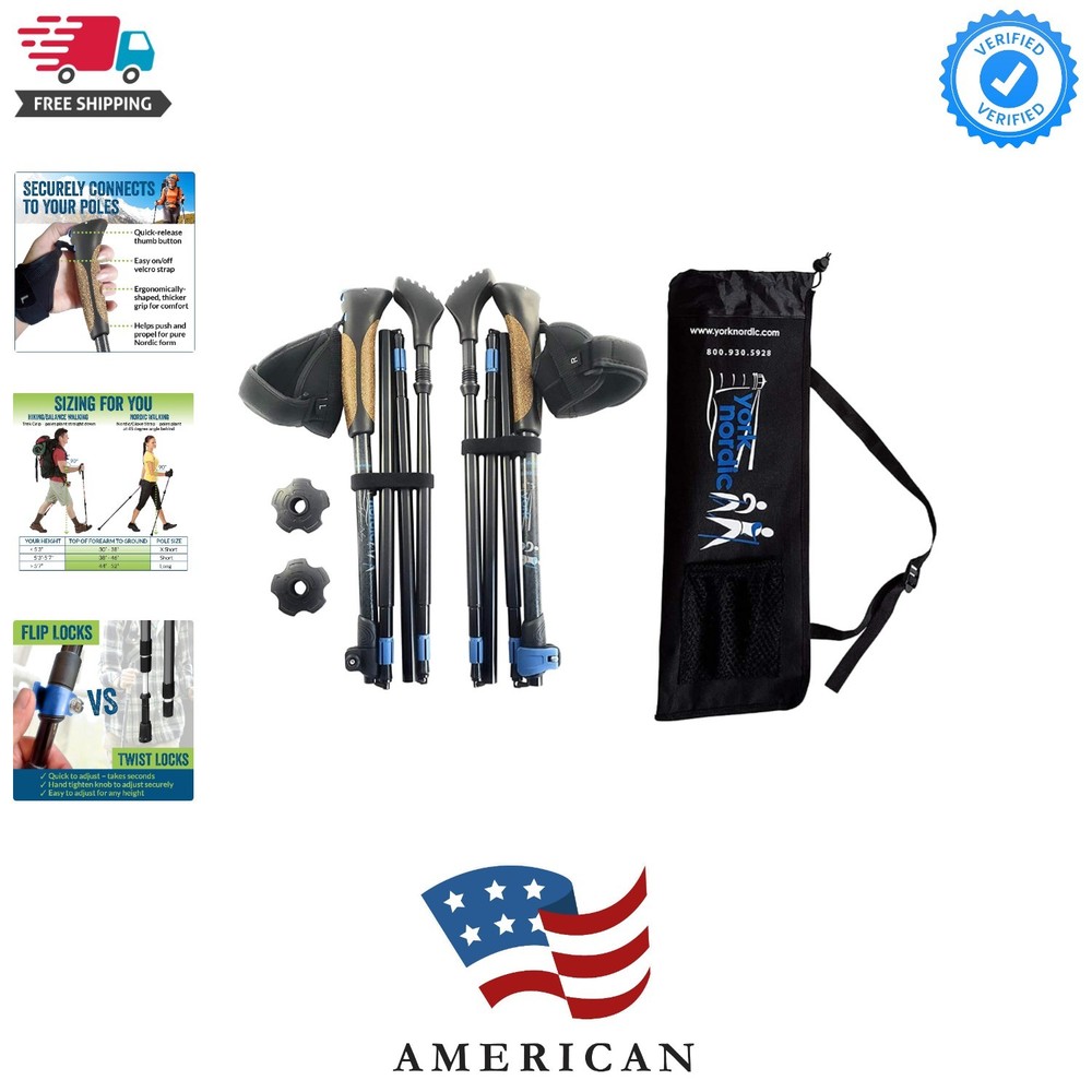 Ultralight Folding Walking Poles – Travel Ready – with Rubber Feet, Baskets, …