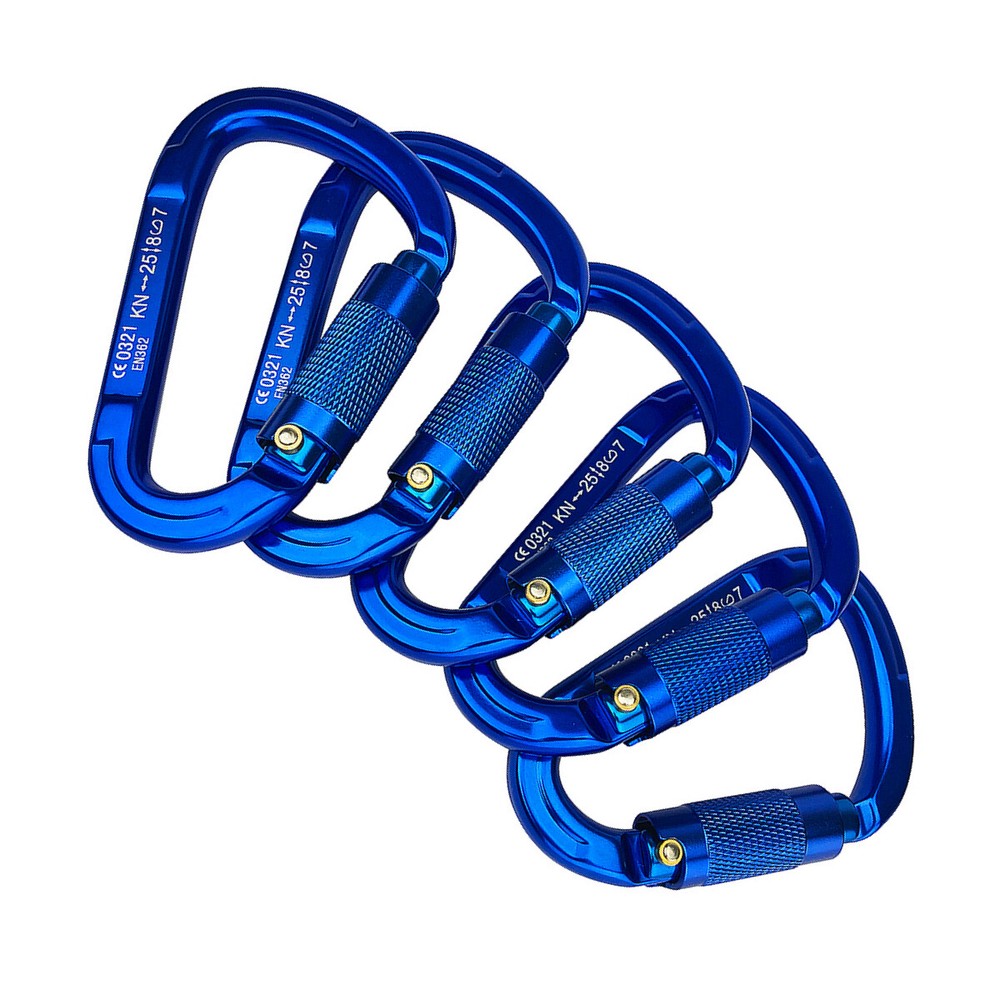 5 – 25kn Carabiners Heavy Duty Climbing Twist Gate Auto Locking Aluminum D Ring