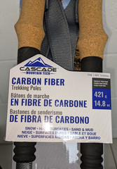 Cascade Mountain Tech Carbon Fiber Trekking Poles, 2 Pack Sealed