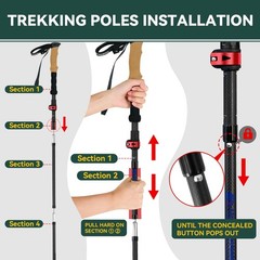 Carbon Fiber Trekking Poles – Lightweight Collapsible Hiking Poles, 2 PCS Nor…