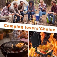 2-Pack Outdoor Camping Pie Irons with Heat-Resistant Handles & Storage Bag – Eas