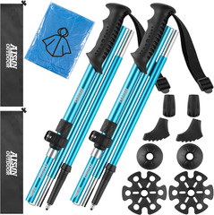 AISUNOURDOOR Lightweight Adjustable Trekking Poles, Aluminum Collapsible Travel