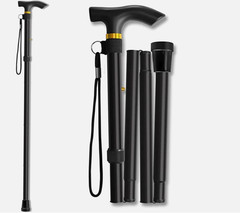 Folding Walking Cane Walking Stick Adjustable Aluminum Collapsible Travel Hiking