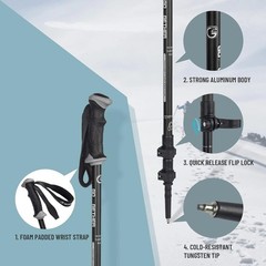 Lightweight Adjustable Aluminum Trekking Poles – Comfort and Durability (2 Pack)