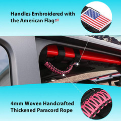 4 Pack Grab Handles Roll Bar Paracord Handgrip Handles with America Flag Pattern