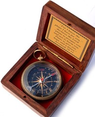 Jeremiah 2911 Solid Brass Engraved Directional Compass Christian Gift