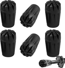 6 Pack Rubber Replacement Tips for Trekking Poles – Versatile Hiking Accessory