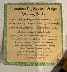 Vintage Signed Robson Design 4 Piece Horse Walking Stick With Original Tag