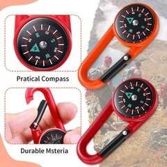 32 Pcs Compass Keychains for Kids – Adventure Camping Clips, Metal Buckle, Party