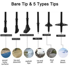 2X Trekking Poles Nordic Walking Sticks Adjustable Anti-shock Hiking Alpenstock