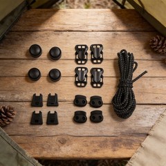 Backpack Elastic Expansion Strap 17pcs DIY Adjustable Buckle Set for Hiking