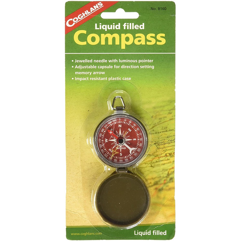 Coghlan’s Liquid Filled Pocket Compass with Case, Survival Camping Outdoors