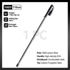 115g Ultralight Carbon Fiber Folding Trekking Poles 5 Section Hiking Stick