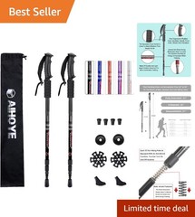 Lightweight Adjustable Hiking Poles with Comfort Grip