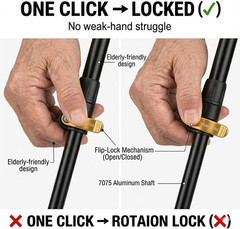 Trekking Poles for Seniors, 2 Pack Flip-Lock Adjustable Walking Sticks, 240G