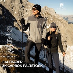 Hiking Poles Folding Carbon with Cork Handle I Nordic Walking Poles Ladies I Lei…