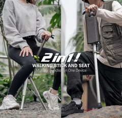 34.6″ STEP2GOLD Ta-Da Chair Trekking Hiking Pole Walking Cane Chair Foldable