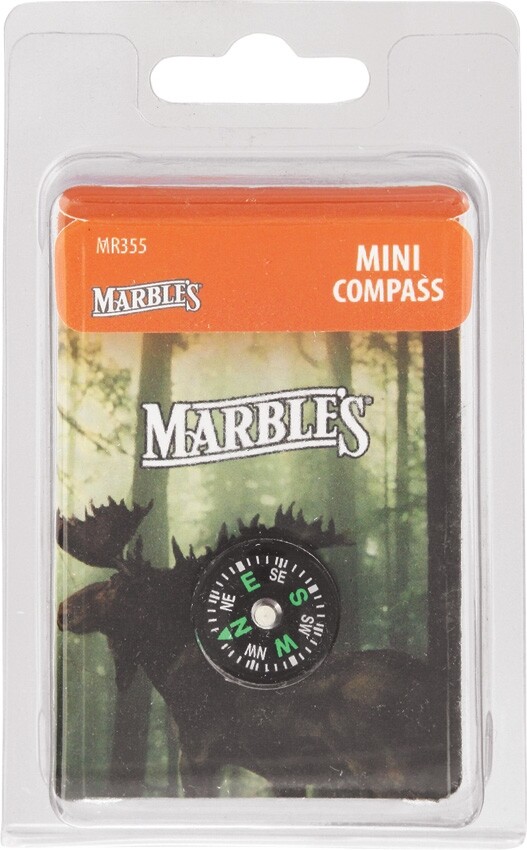 MARBLE’S SMALL MINI POCKET COMPASS 3/4″ DIAMETER GLOW IN THE DARK MARKINGS MR355